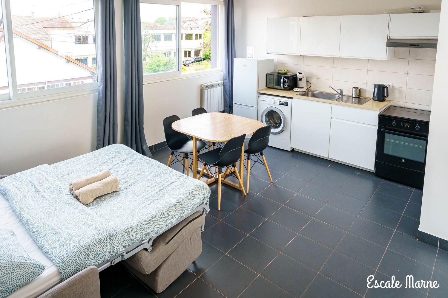 Escale-Marne Fr - 102 - Free Parking - Free Luggage Storage - All Equipped - Linen Included - Washing Machine - 10Mn Walk Metro 8 - Rer A - Panoramic View - From 1 To 4 Guests ميزو الفورْ المظهر الخارجي الصورة