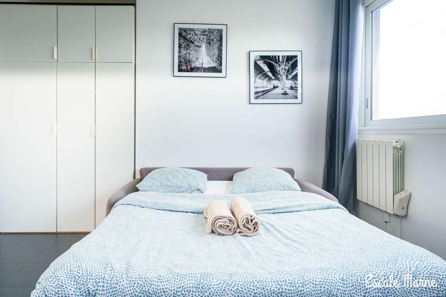 Escale-Marne Fr - 102 - Free Parking - Free Luggage Storage - All Equipped - Linen Included - Washing Machine - 10Mn Walk Metro 8 - Rer A - Panoramic View - From 1 To 4 Guests ميزو الفورْ المظهر الخارجي الصورة